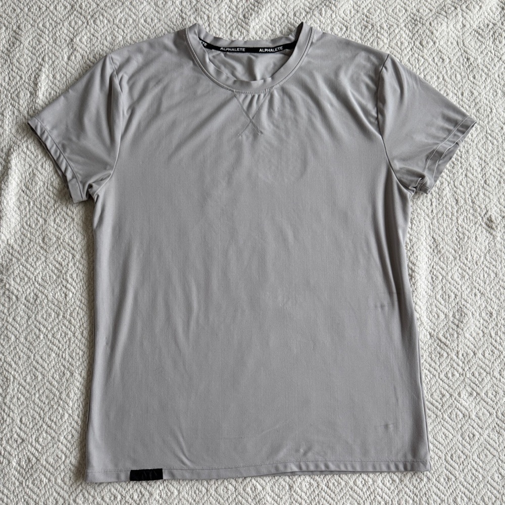 Alphalete Light Gray Women's Short Sleeve Tee Sz L
